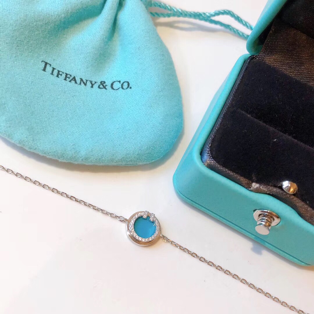 Tiffany Blue Circle Bracelet with Diamonds
