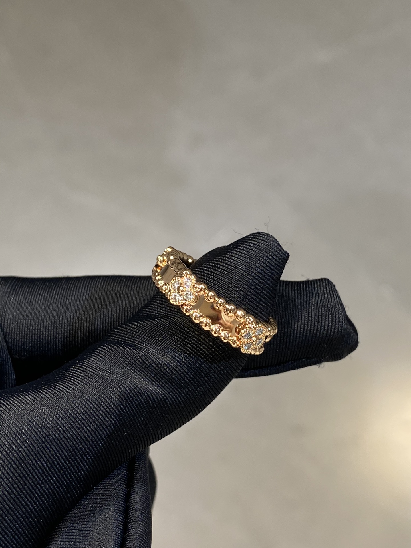 Van Cleef Perlée Ring Replica, Rose Gold & White Gold