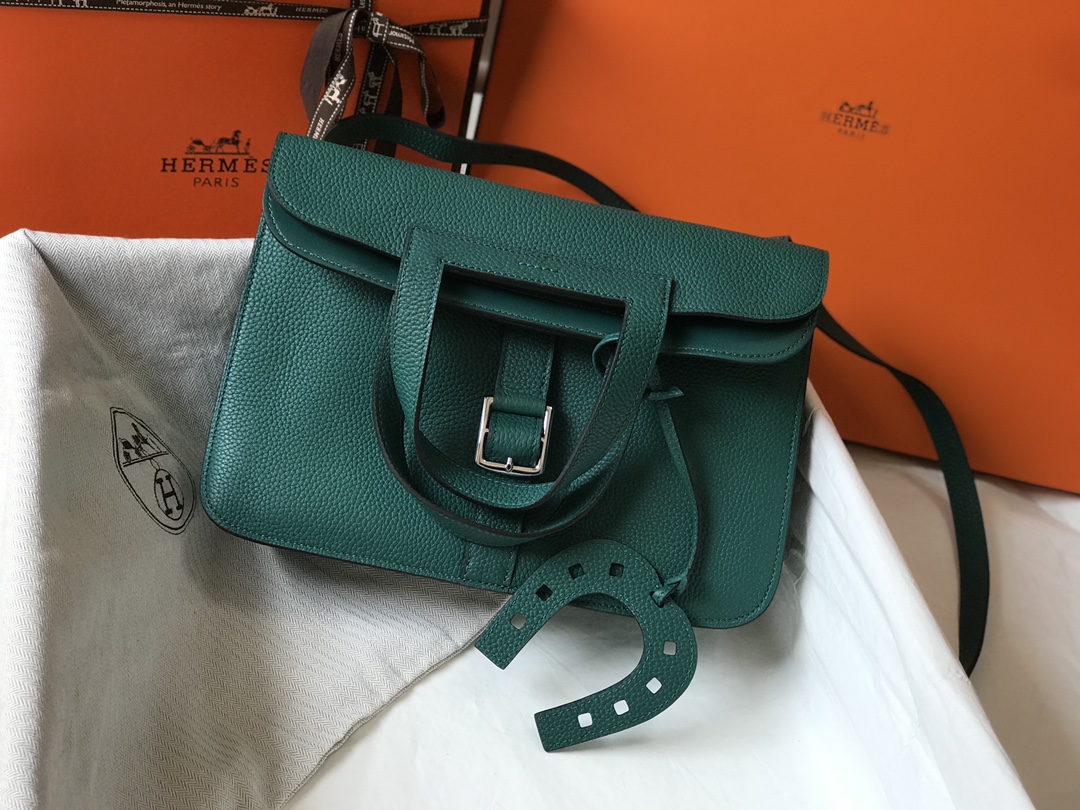 Original Copy Hermes Halzan 25cm Clemence Leather More Colors