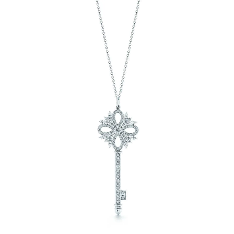 Tiffany Keys Tiffany Victoria Key Pendant Necklace Pear Shaped Diamonds D.C. Sale GRP09208