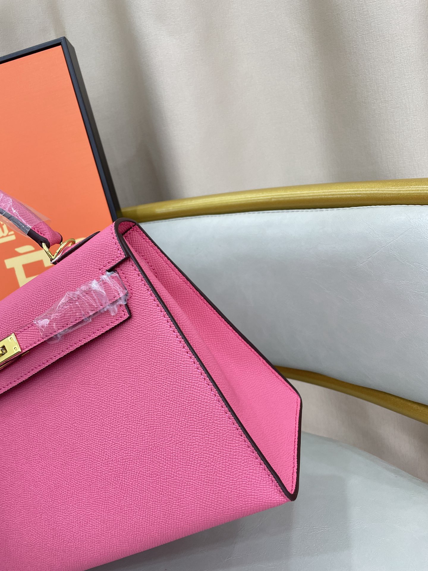 Hermes 28cm Kelly Bag Togo Leather Handbag Pink