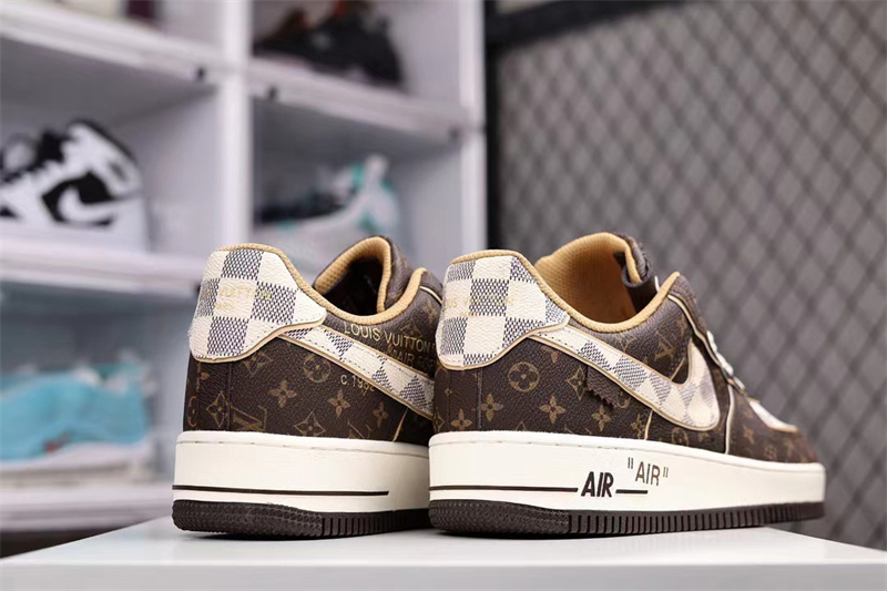 Nike Air Force 1 Low Louis Vuitton Monogram Brown Damier Azur(Replica)