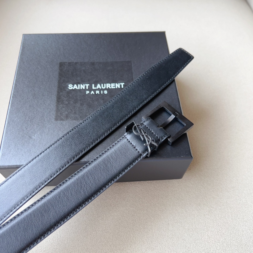 YSL Saint Laurent Leather Belts 1:1 Mirror Version