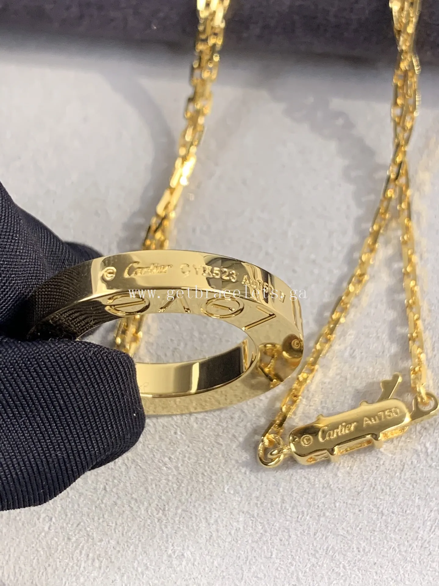 Cartier Love Necklace Yellow Gold With 3 Diamonds
