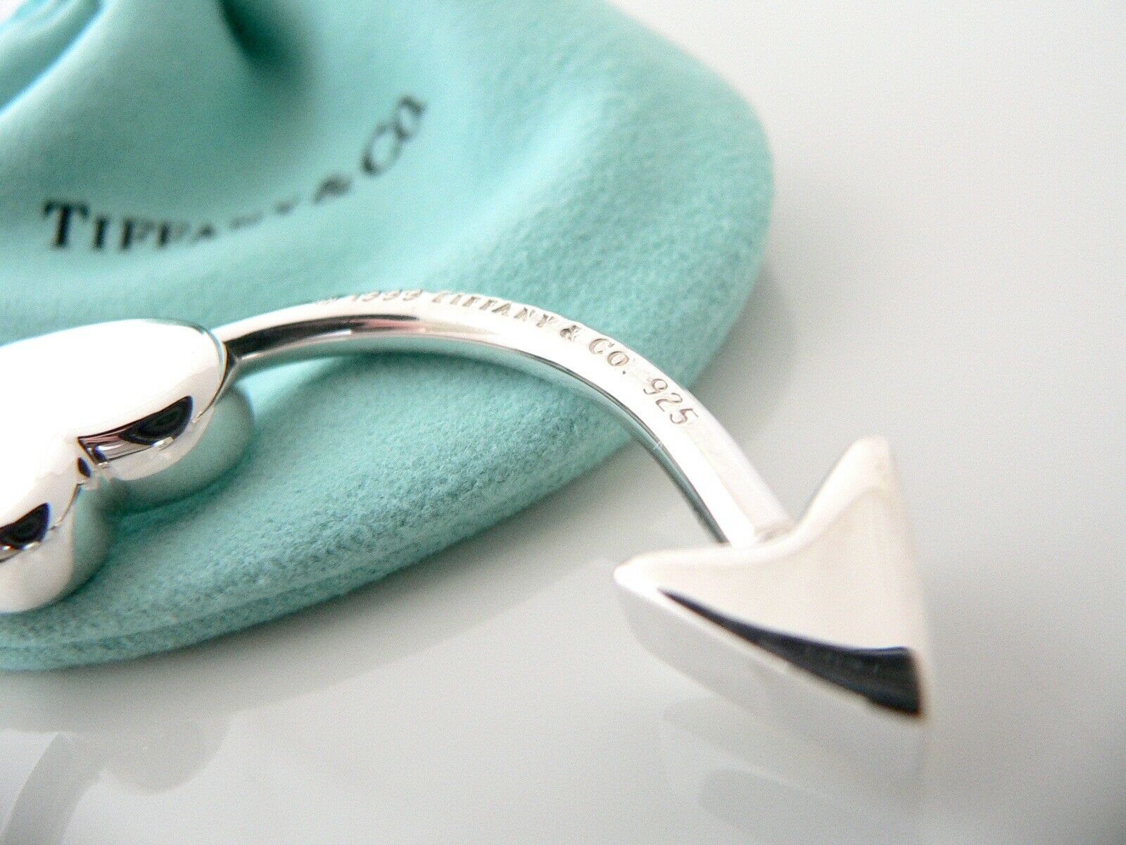 Tiffany & Co Silver Heart Arrow Be Mine Key Ring Keyring Keychain Gift Love Art