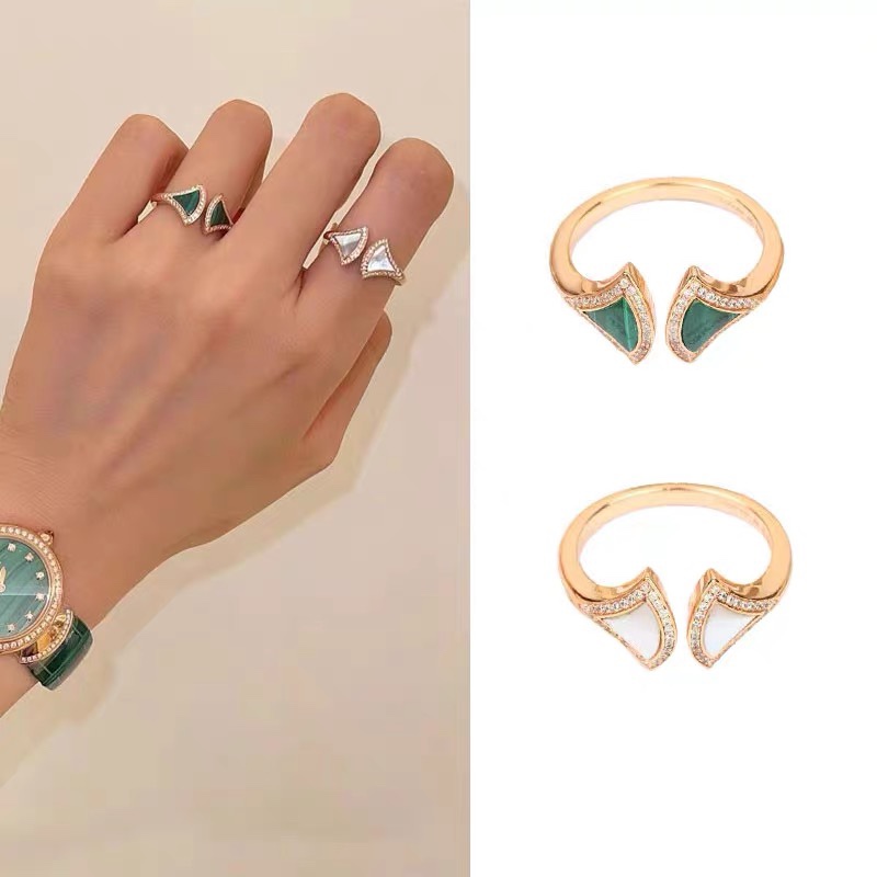 Bvlgari DIVAS'DREAM RING, Green & White