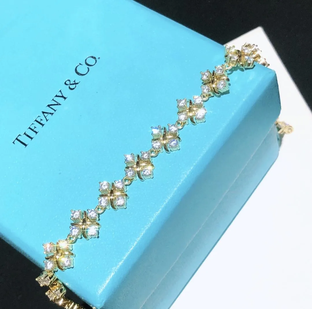 Good Luxury Tiffany & Co. Schlumberger? Dazzing Yellow Gold Diamonds Lynn Bracelet Price Dubai