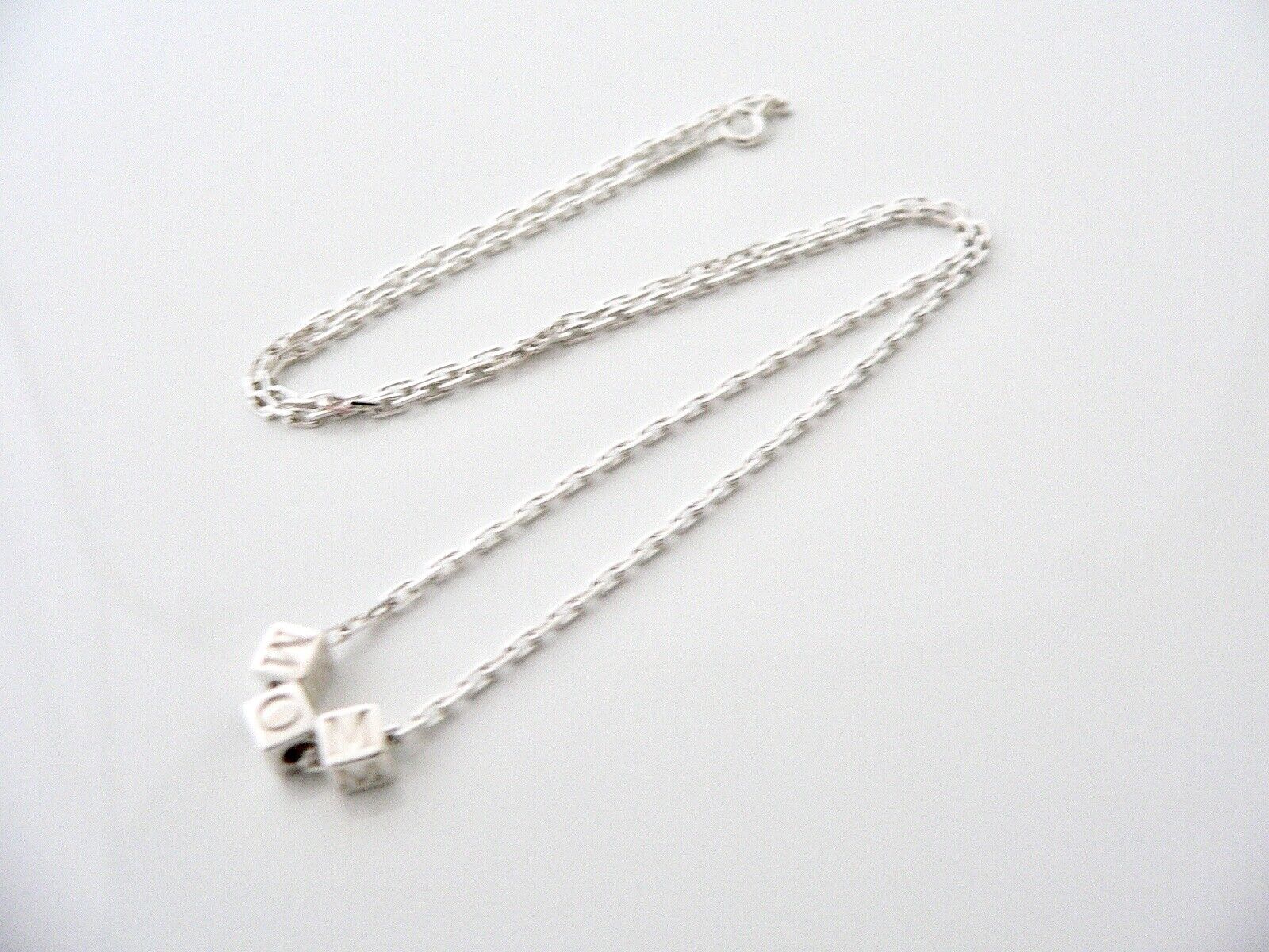 Tiffany & Co MOM Necklace Pendant Charm 18 Inch Chain Gift Mother's Day ERA Love