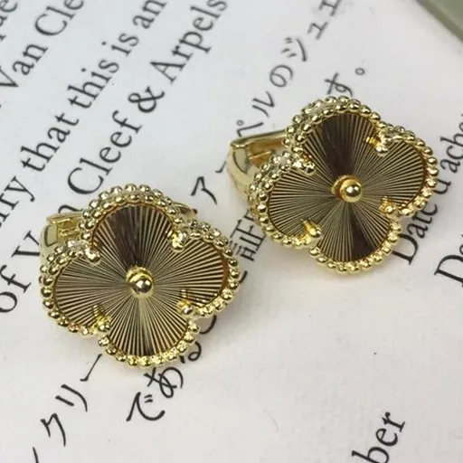 Van Cleef & Arpels Vintage Alhambra Earring Guilloche Yellow Gold