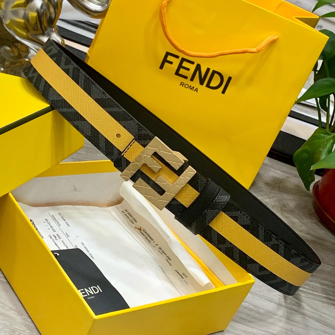 Fendi Leather Belts 1:1 Mirror Version