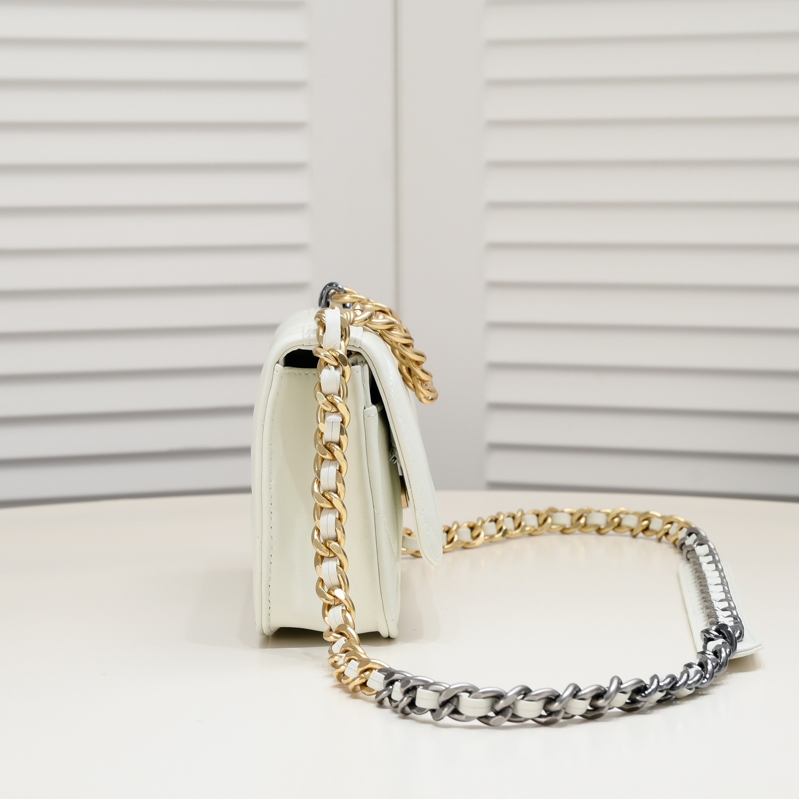 Chanel Woc 3 Colour Metallic Mixed Strap Shoulder Bag Handbag