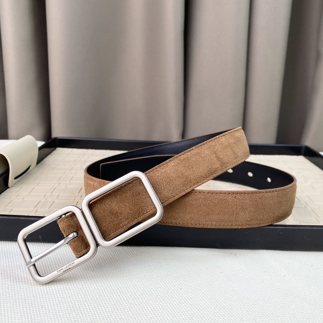 YSL Saint Laurent Leather Belts 1:1 Mirror Version