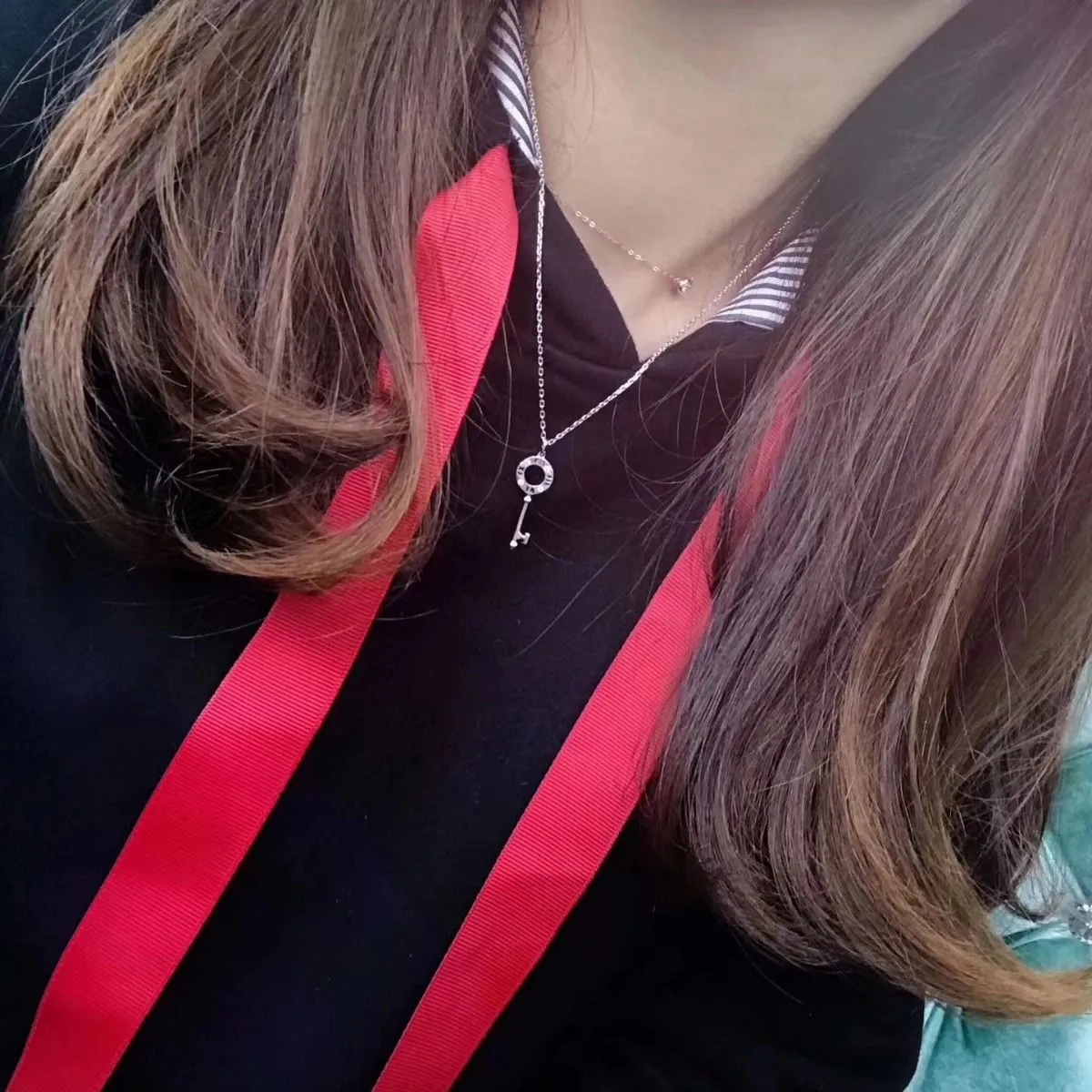 Tiffany Atlas Pierced Key Inlaid Crystals Pendant Necklace Hot Selling Jewellery Online GRP09023