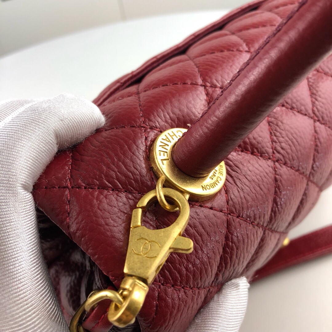 Chanel Red Large Shoulder Bag Handbag