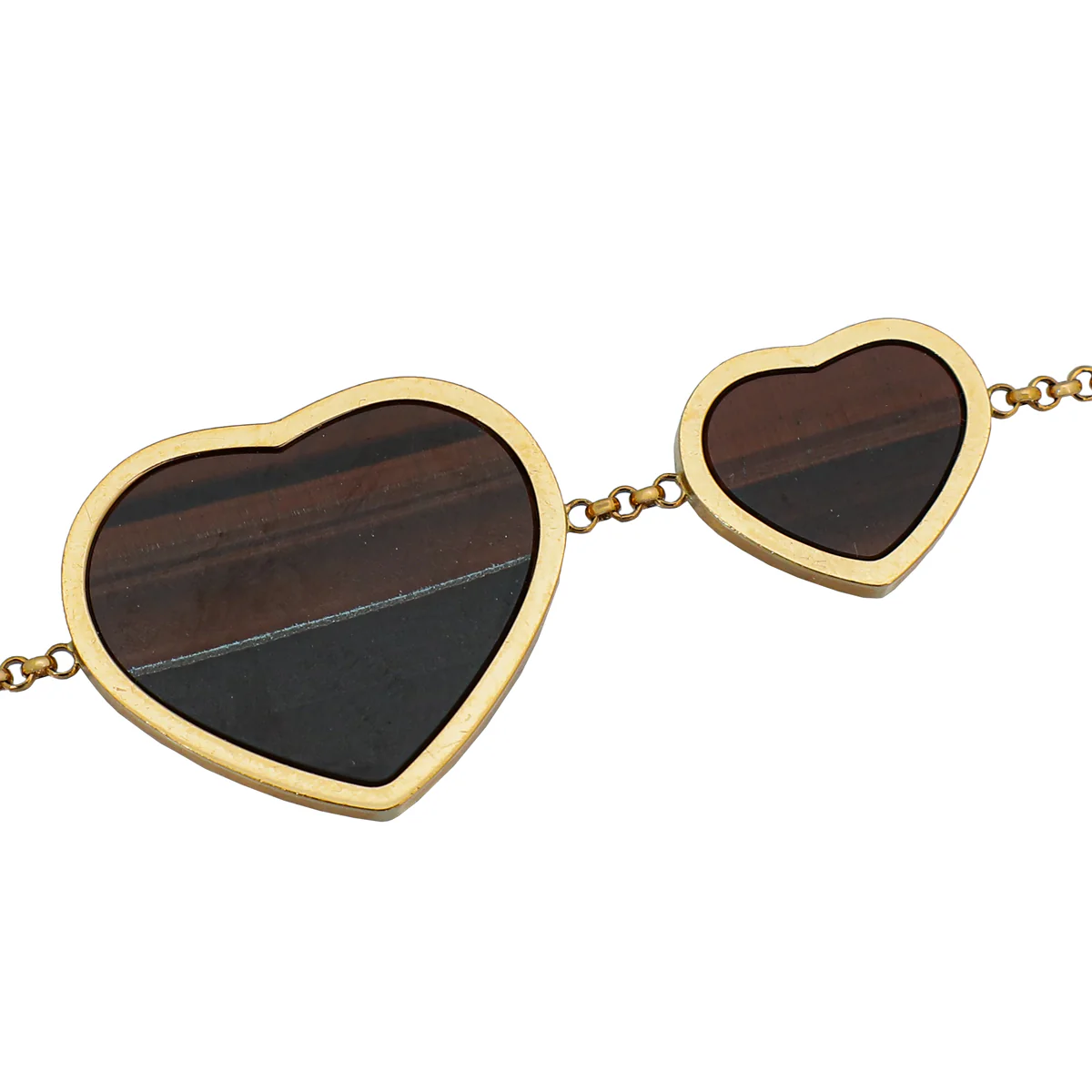 Chopard 18K Rose Gold Happy Heart Sautoir Tiger'S Eye Diamond Long Necklace