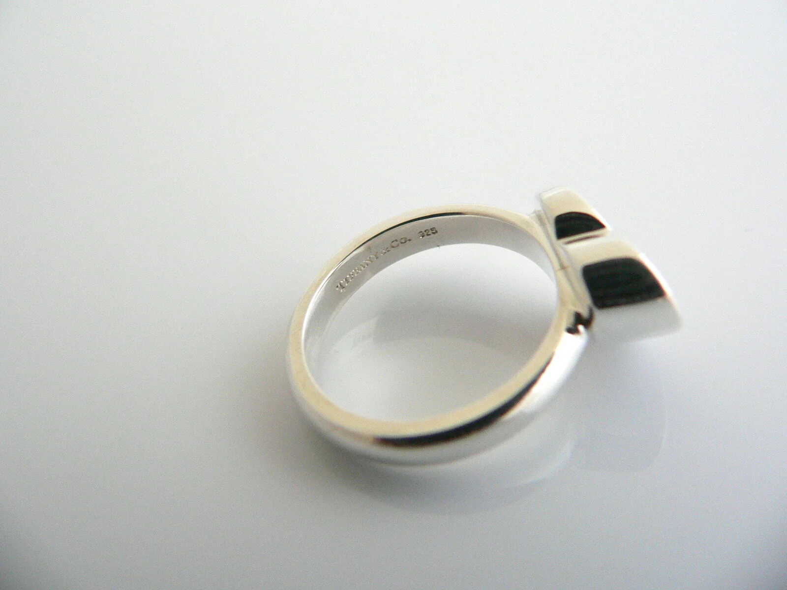 Tiffany & Co Silver Picasso Diamond Modern Heart Ring Band Sz 5.25 Gift Love