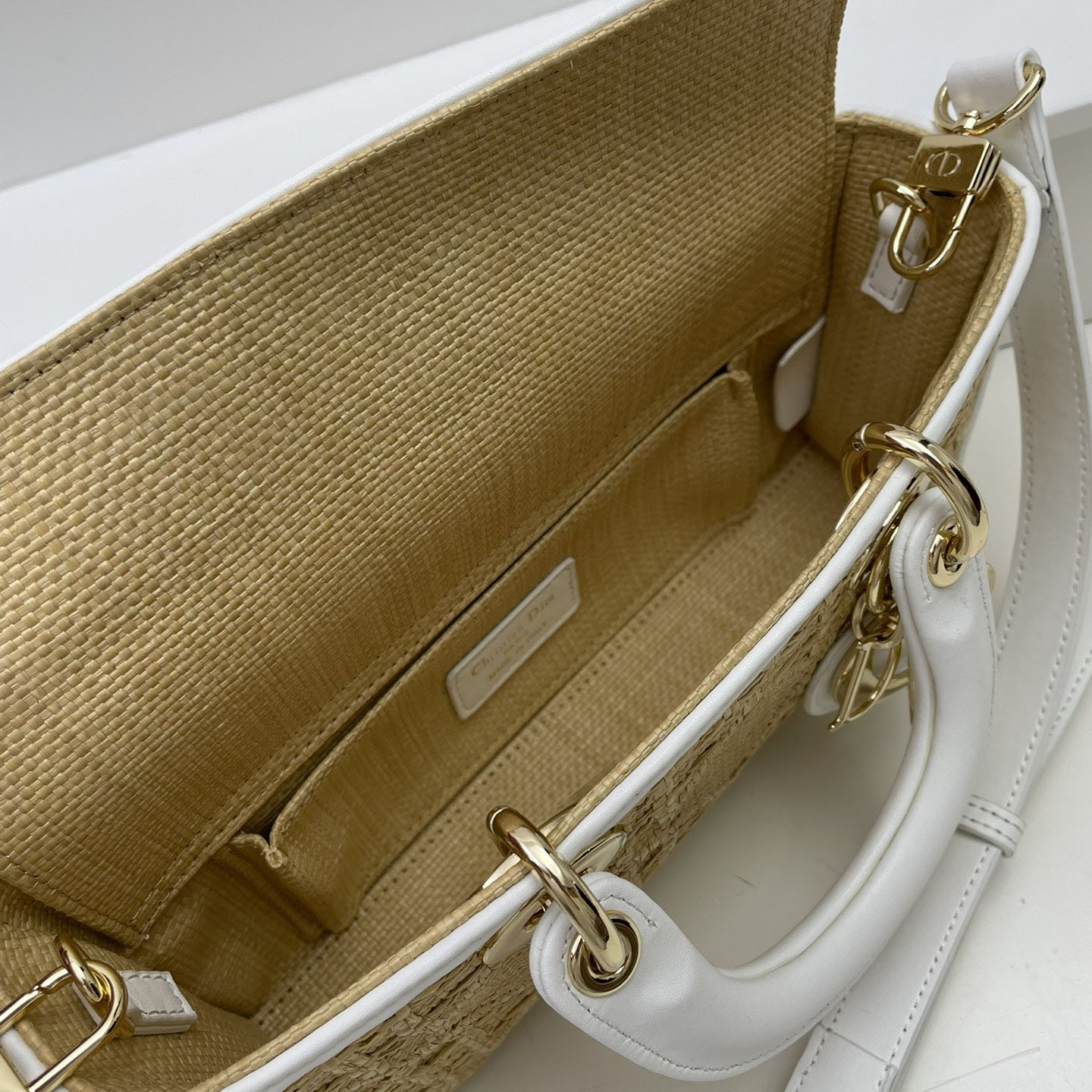 Dior Lady D-Joy Raffia Shoulder Bag Handbag