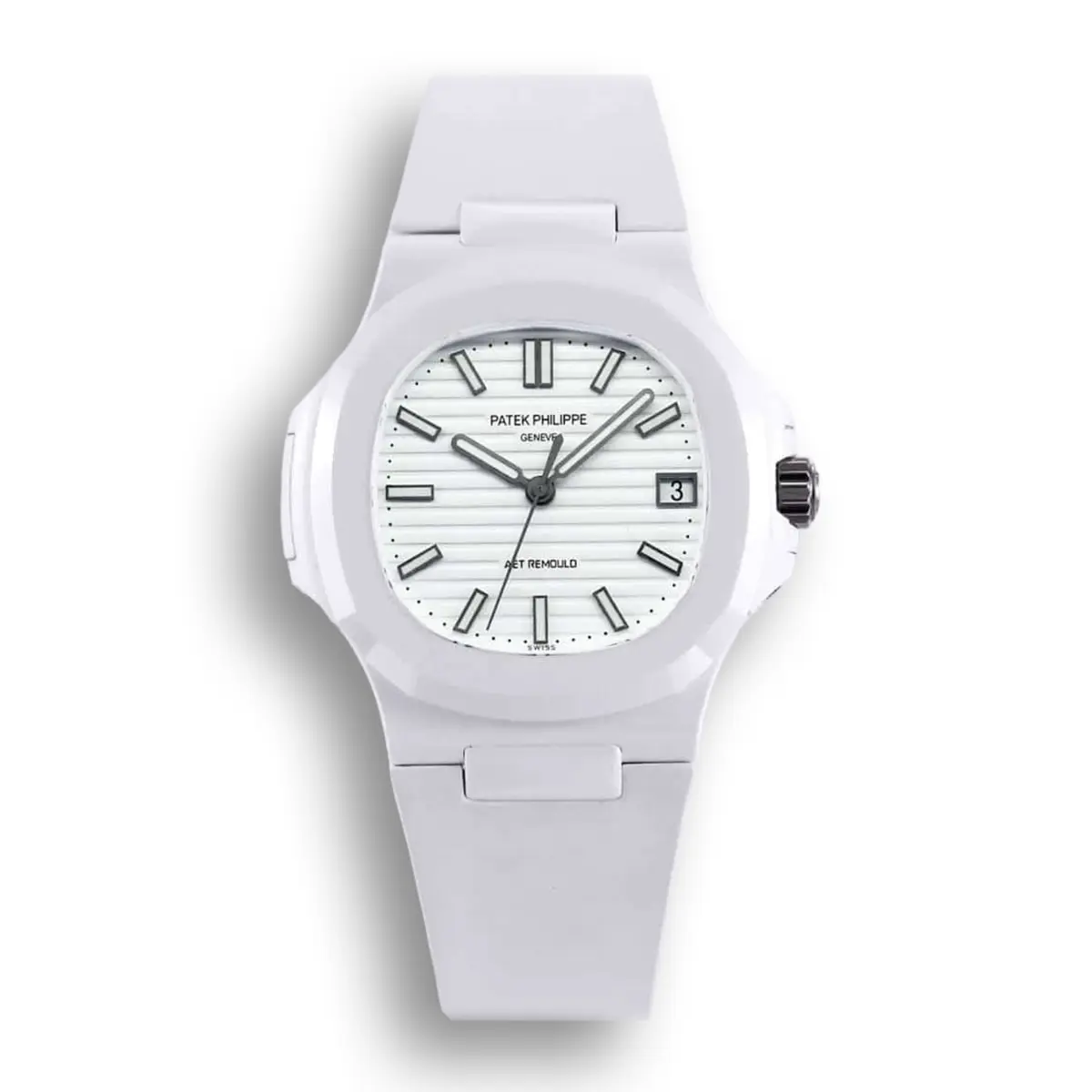 Nautilus 5711/1A-018  40 mm, Rubber Strap White Dial