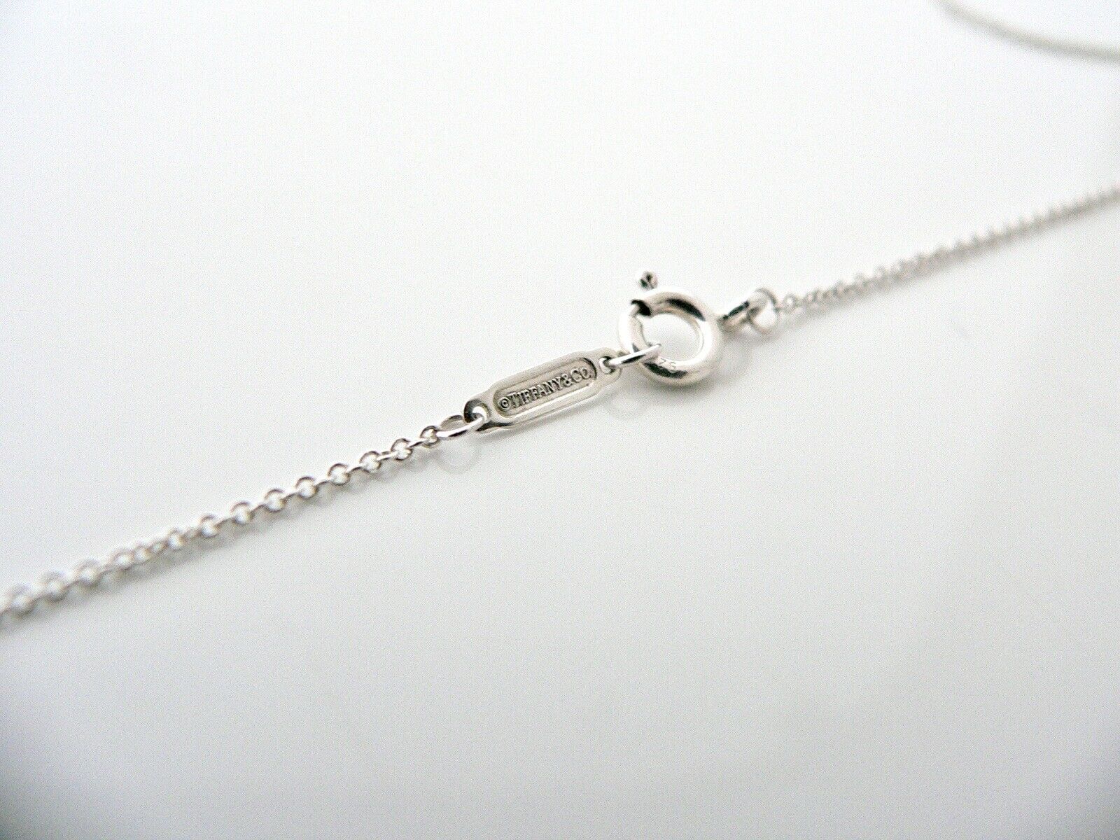 Tiffany & Co Silver Geometric Oval Necklace Pendant Charm Chain Gift Love Art