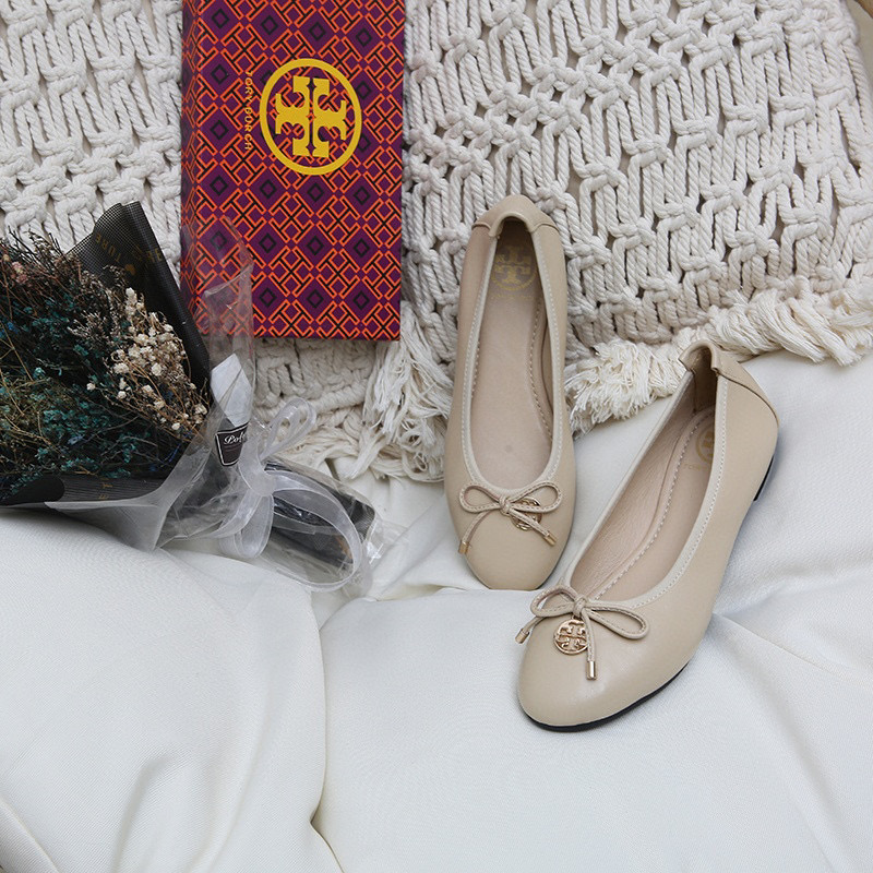 Tory Burch Leather Round Bow  Sandals Slide (Replica)