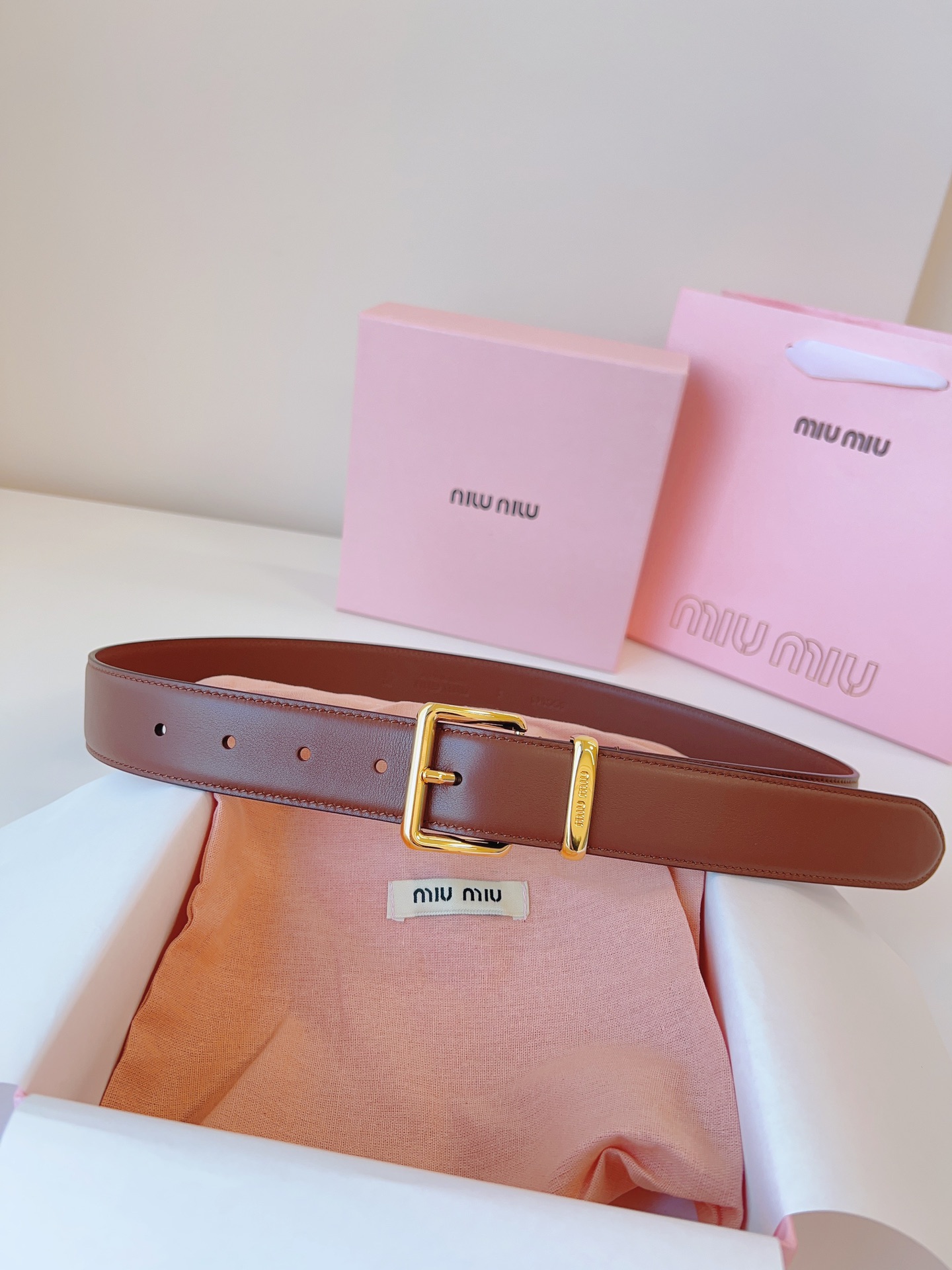 MiuMiu Leather Belts 1:1 Mirror Version