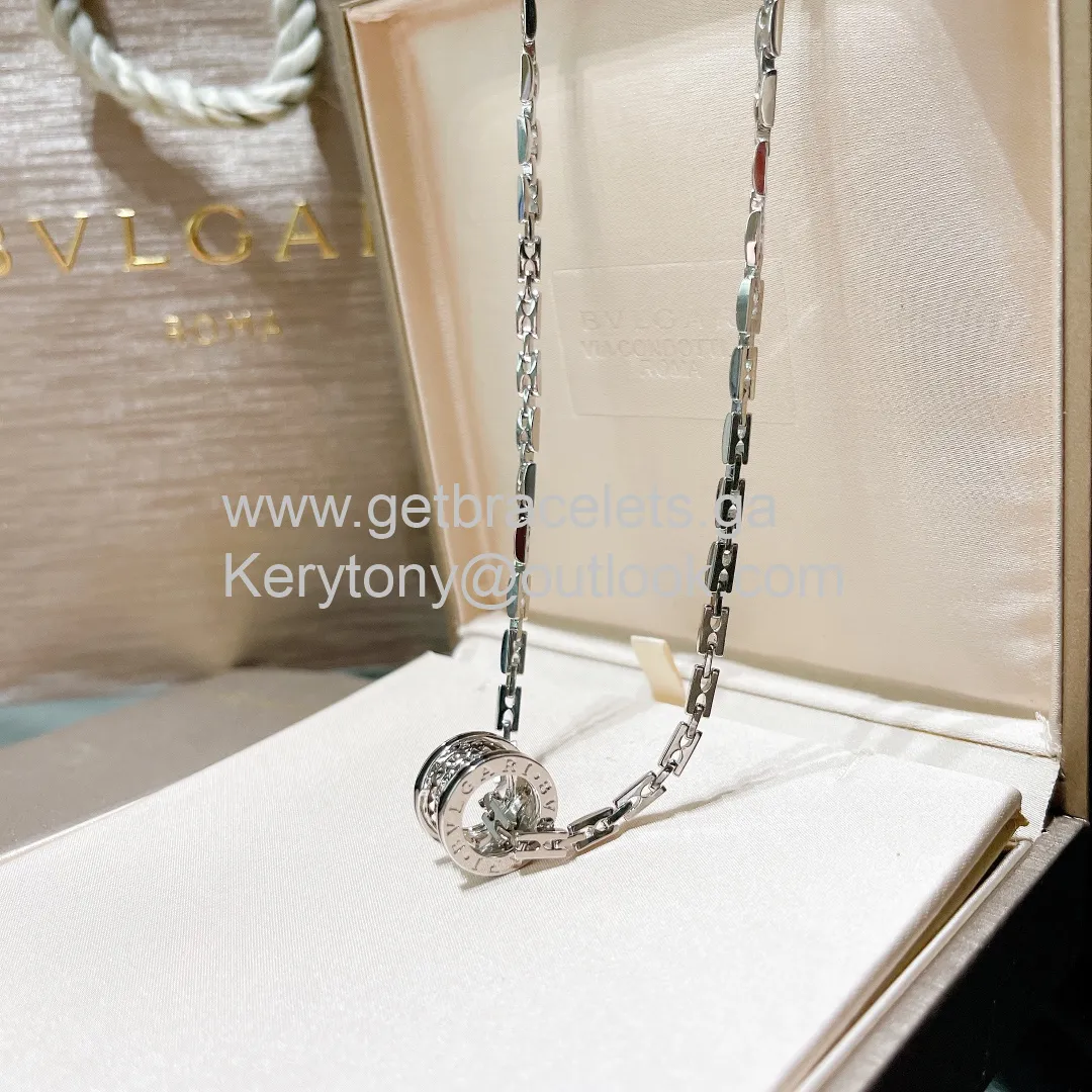 B.Zero1 Rock Necklace White Gold With Black Ceramic Copy