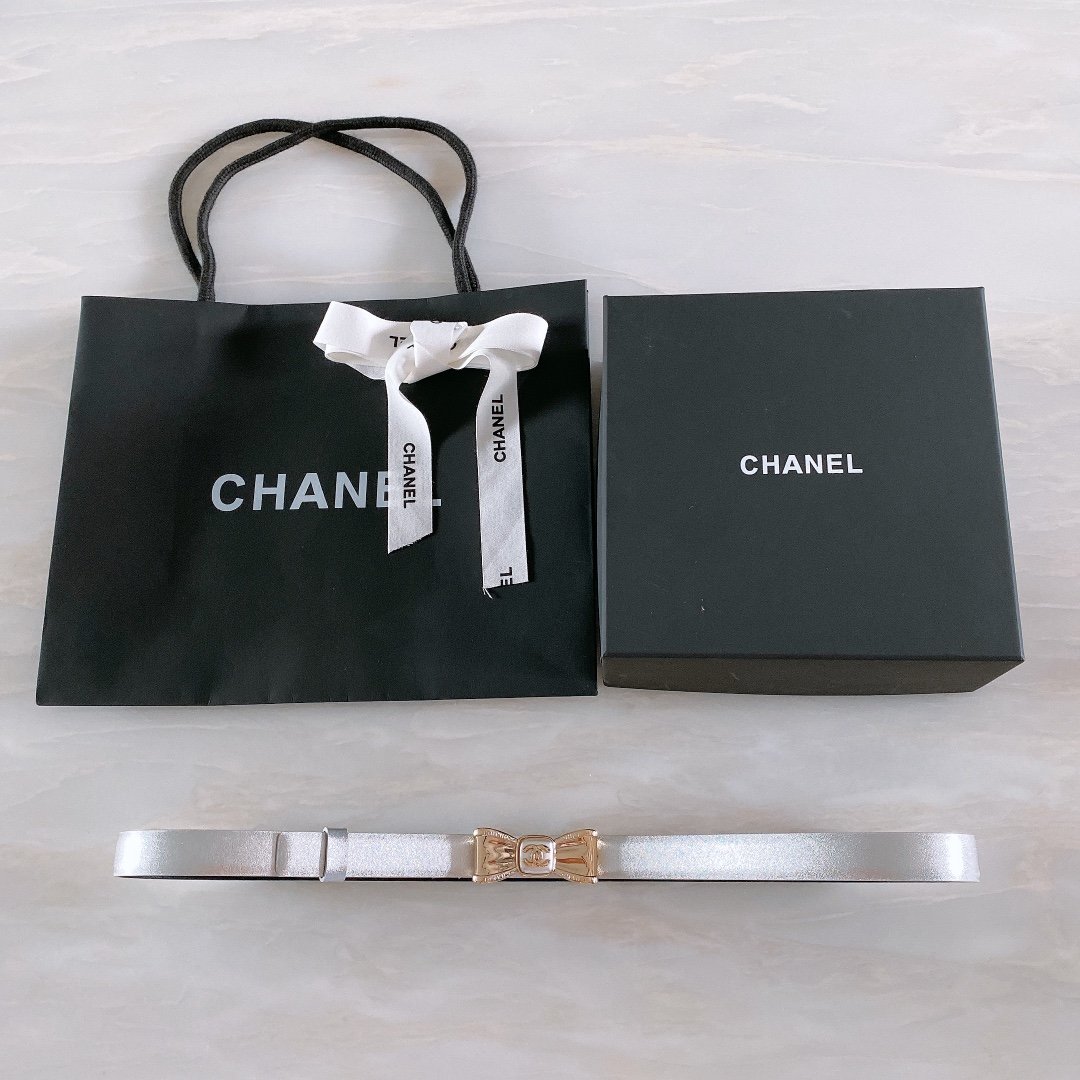 Chanel Belt With Ribbon Buckle Silver Women Belt 30MM