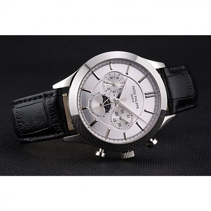 Moonphase Chronograph Dial White 41 mm, Stainless Steel
