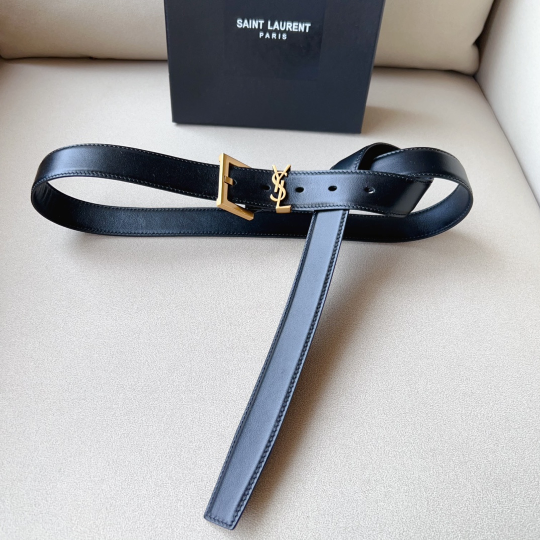 YSL Saint Laurent Leather Belts 1:1 Mirror Version