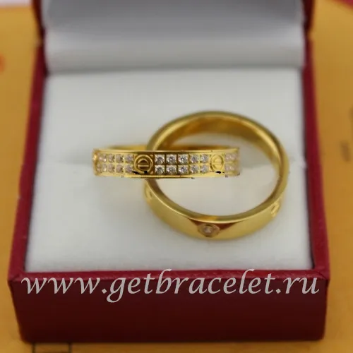 Fake Cartier LOVE Ring Yellow Gold Diamonds