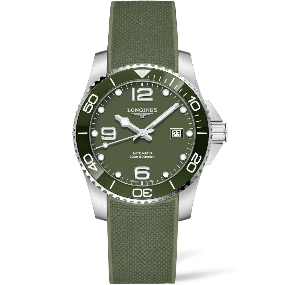 Hydroconquest 41MM Automatic Green Ceramic Diving Watch L37814069