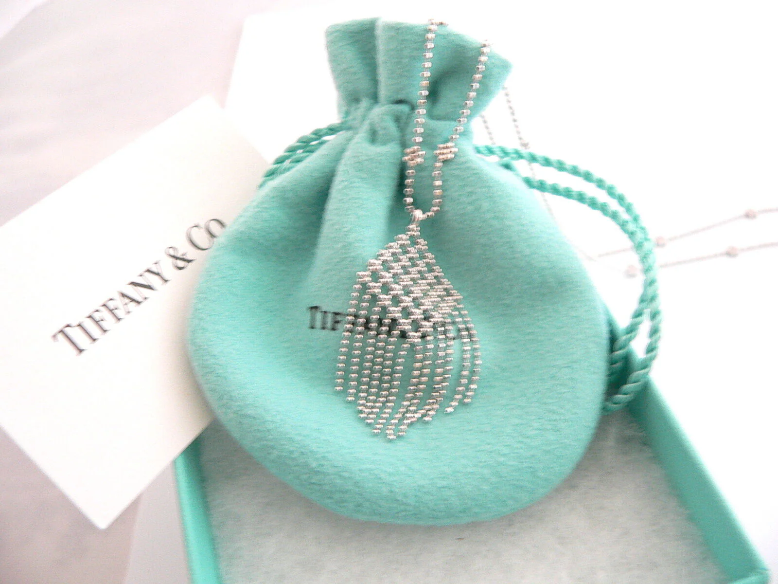 Tiffany & Co 18K Gold Fringe Flower Bead Dangling Dangle Necklace Pendant Charm