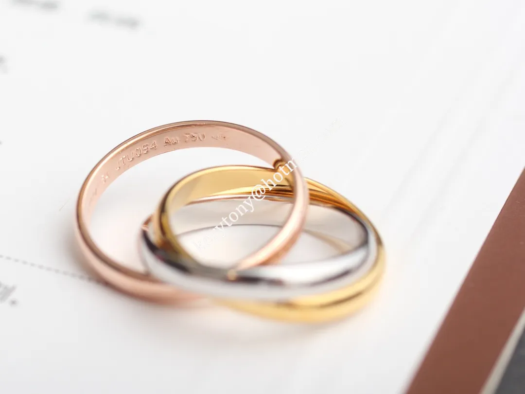 2020 New Style Trinity De Cartier Classics Ring White Gold/Yellow Gold/Pink Gold with Diamonds B4052700 Low Price