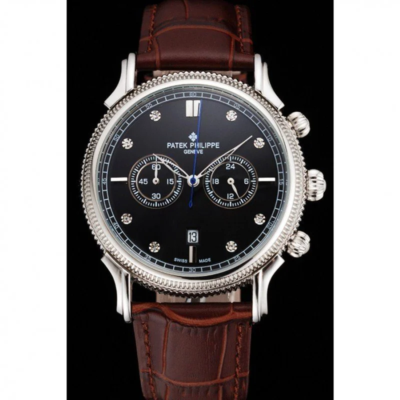 Chronograph Black Dial With Diamonds 40 mm, Stainless Steel