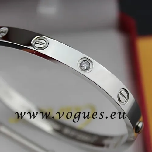 Cartier Couple Bracelet White Gold 4 Diamonds B6041003 (New Version – Prevent Screws Fall Out)