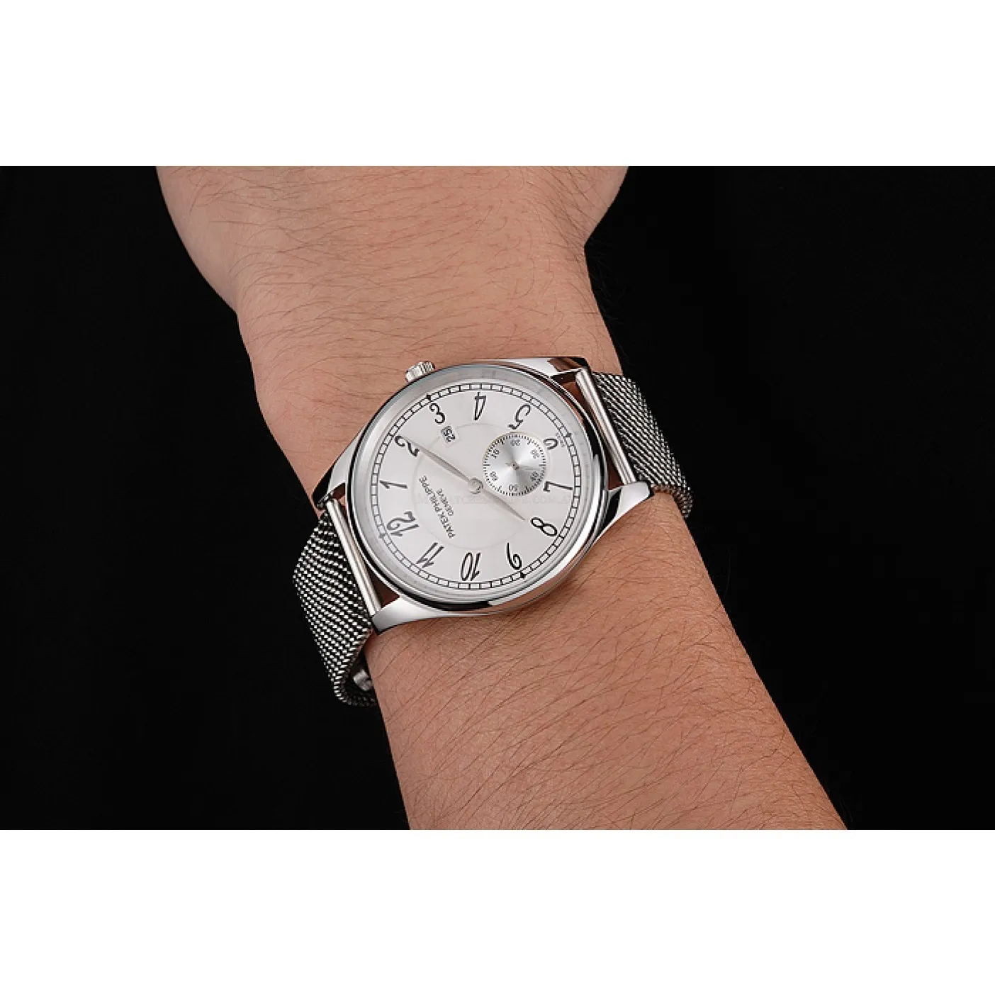Calatrava Small Seconds Dial White 40 mm, Stainless Steel