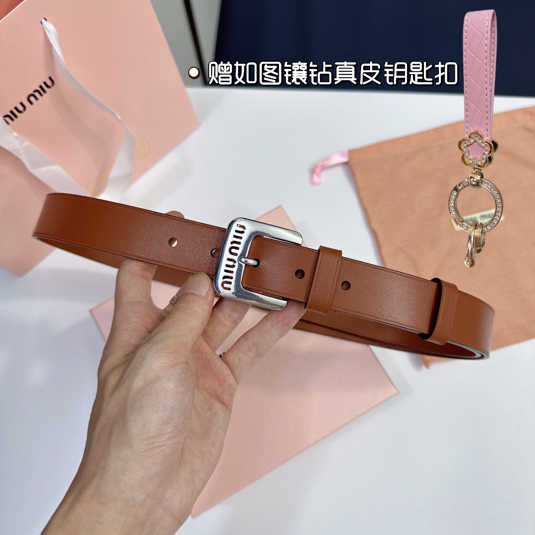 MiuMiu Leather Belts 1:1 Mirror Version