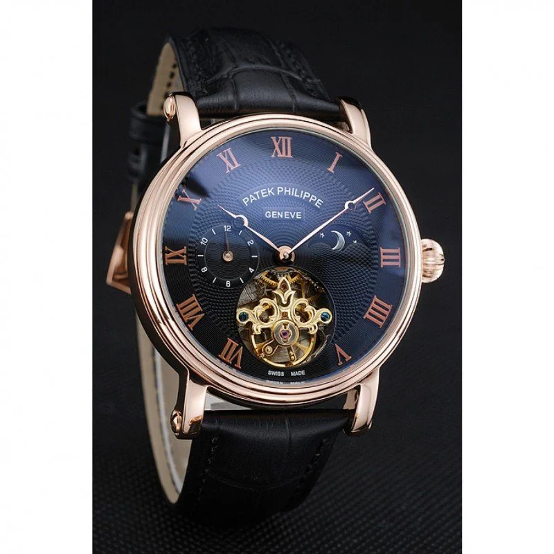 Complications Moonphase Tourbillon Dial Black 42 mm, Rose Gold Plated