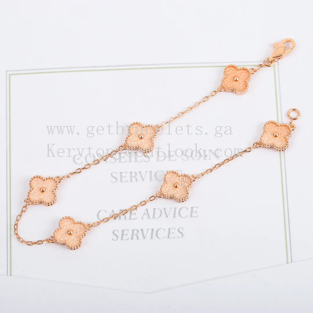 Van Cleef Arpels Sweet Alhambra Bracelet 6 Motifs Rose Gold