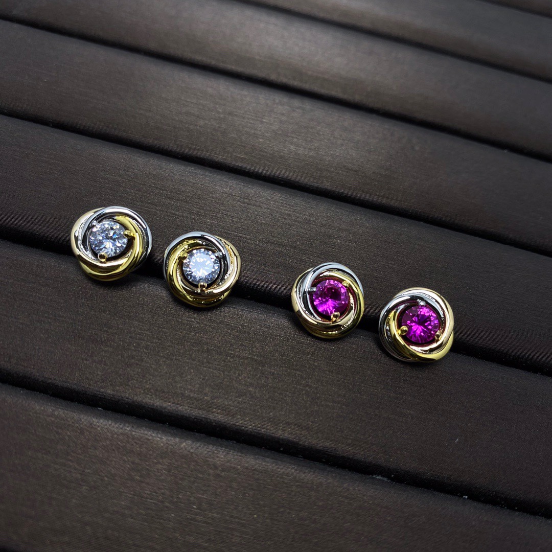 Cartier Triple Hoop Earrings with Diamonds