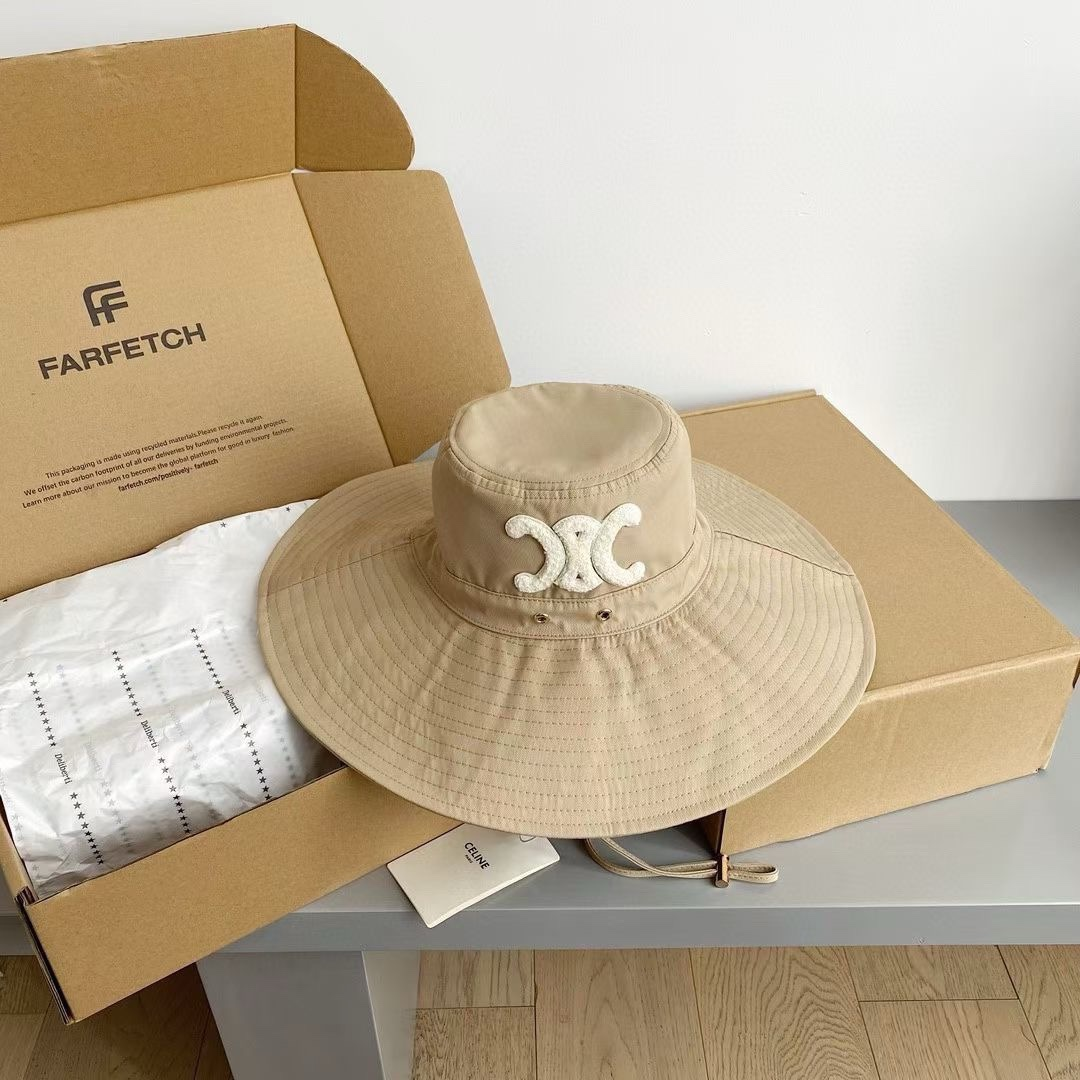 Celine  Embroidered Fisherman's Hat Sunhat （Replica）
