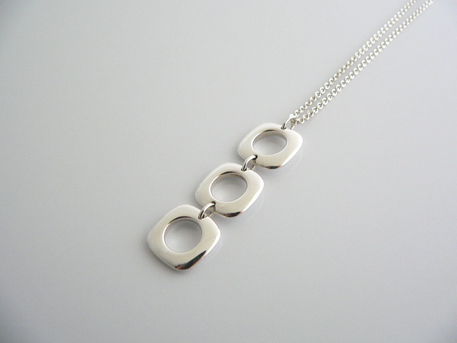 Tiffany & Co Square Cushion Necklace Pendant Dangling Charm Chain Love Gift Art