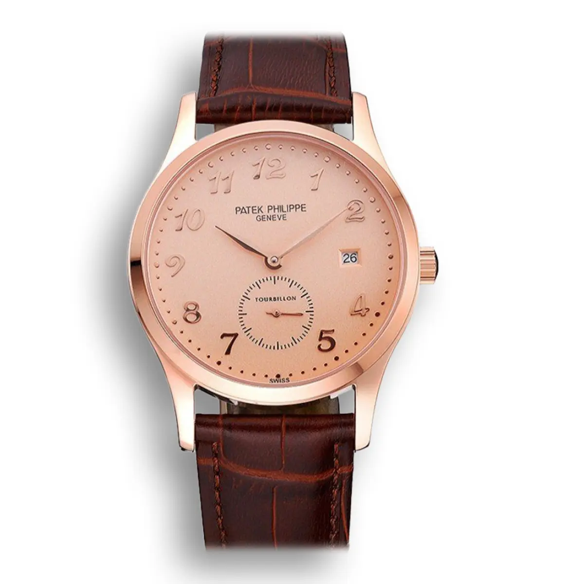 Calatrava Dial Rose Gold 39 mm, Stainless Steel