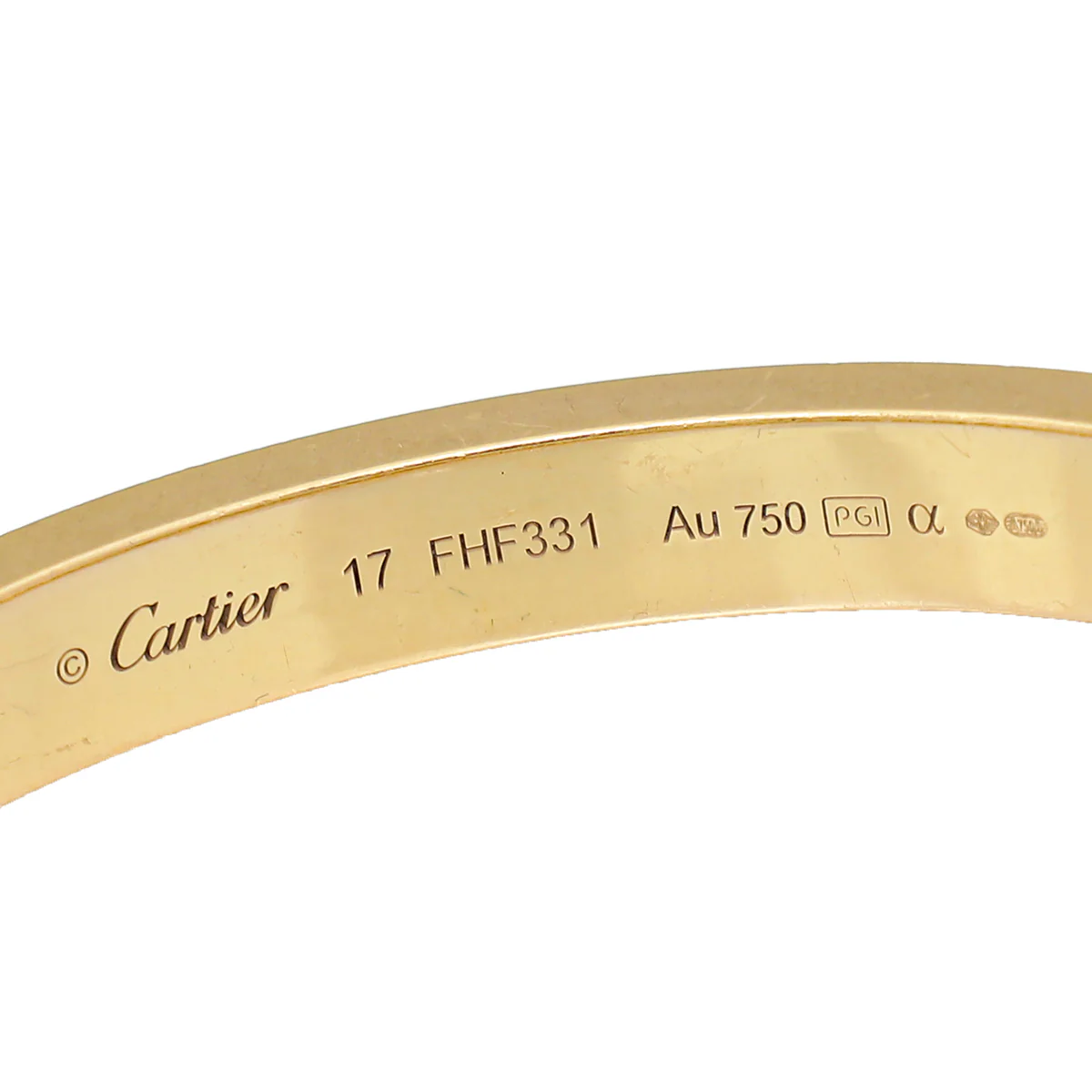 Cartier 18K Yellow Gold 204 Diamond Love Bracelet 17