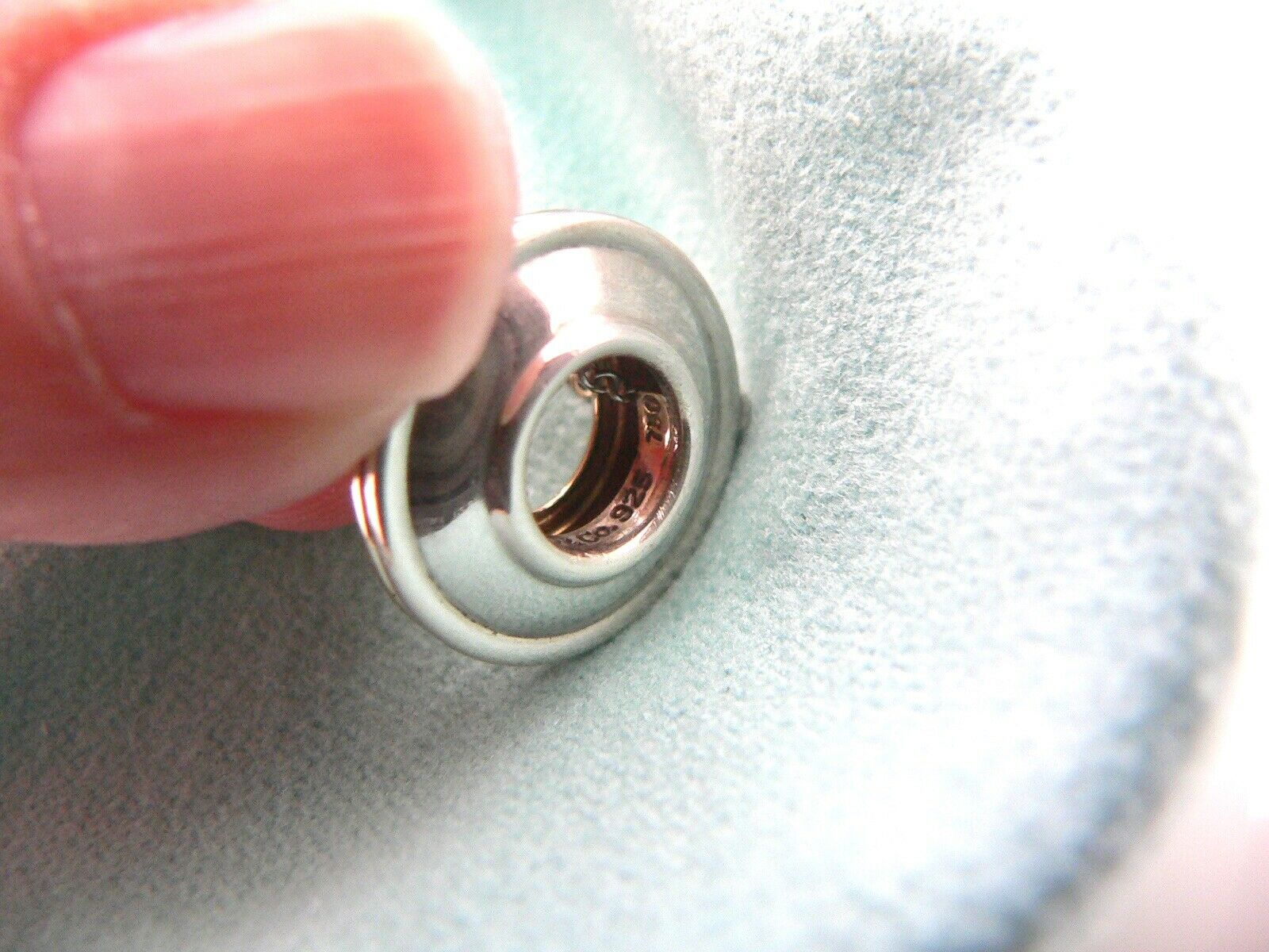 Tiffany & Co Silver 18K Gold Picasso Magic Disc Necklace Pendant Gift Pouch Love