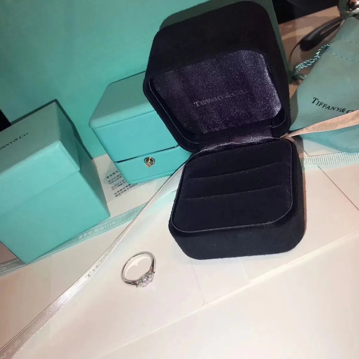 Tiffany Harmony Narrow Diamonds Setting Ring Wedding Women's Latest Style GRP07688