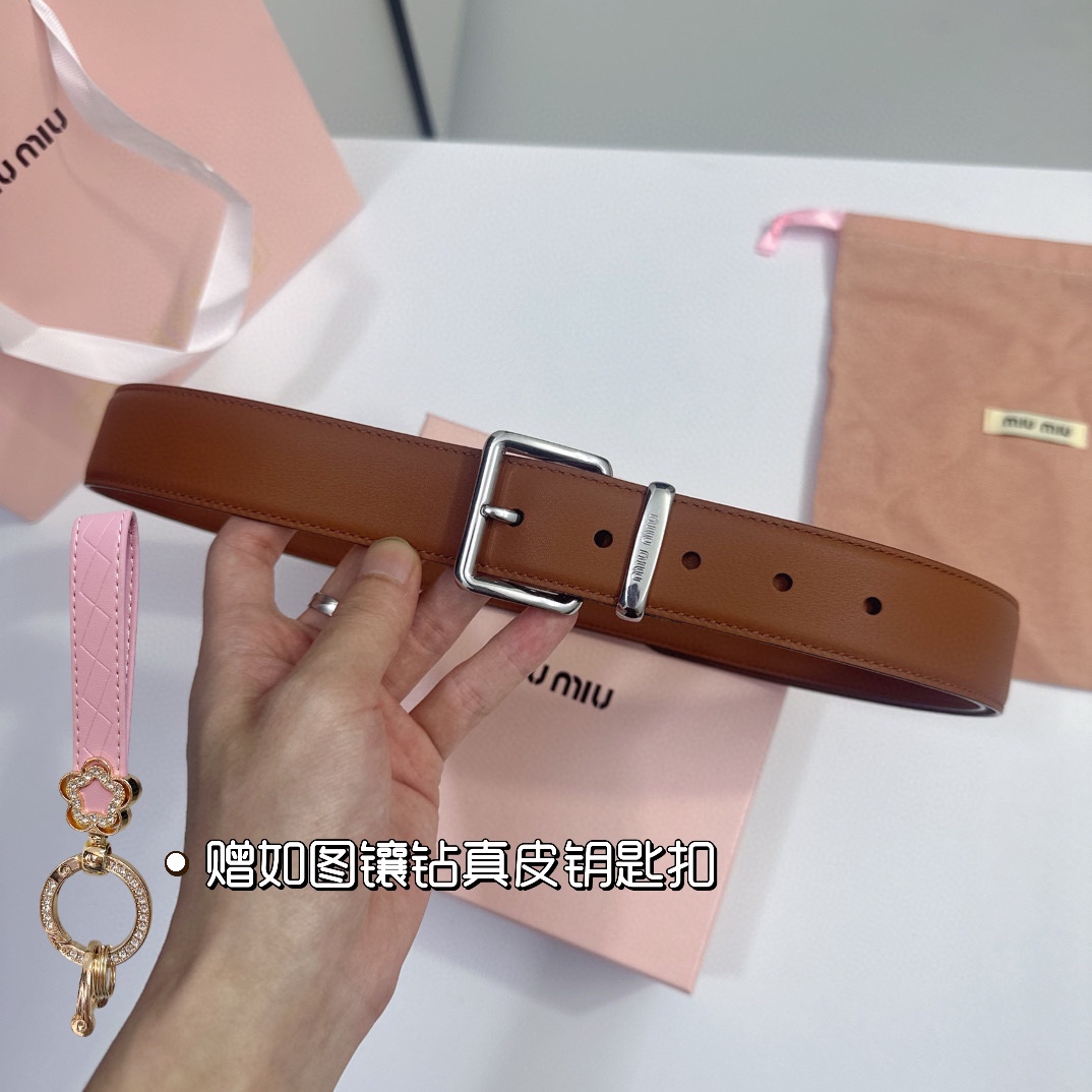 MiuMiu Leather Belts 1:1 Mirror Version
