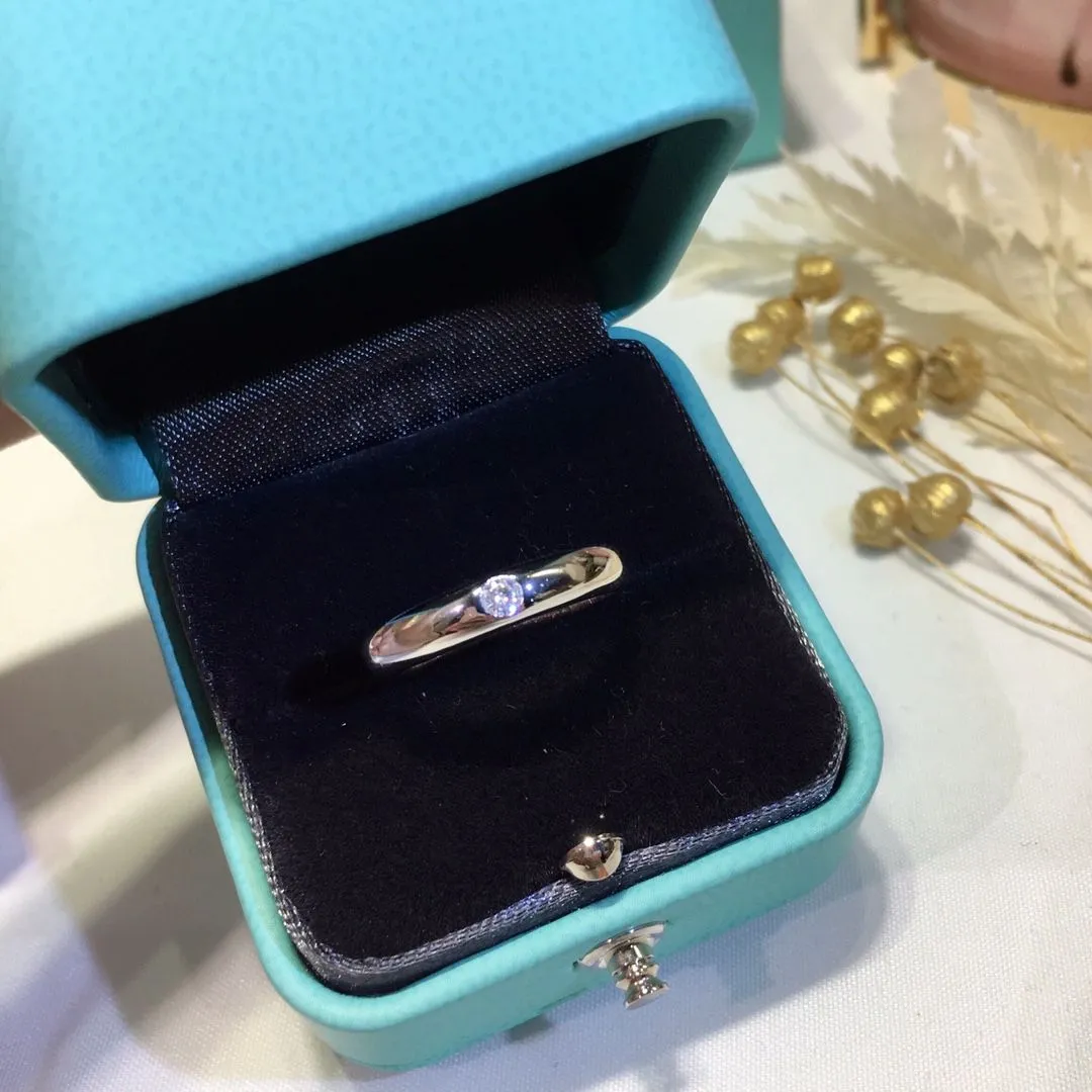 High Quality Tiffany Elsa Peretti Platinum 925 Silver Band Ring 6/7/8 (US)