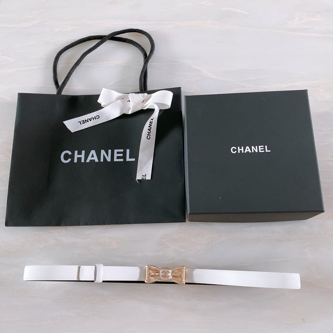Chanel Belt With Ribbon Buckle Silver Women Belt 30MM