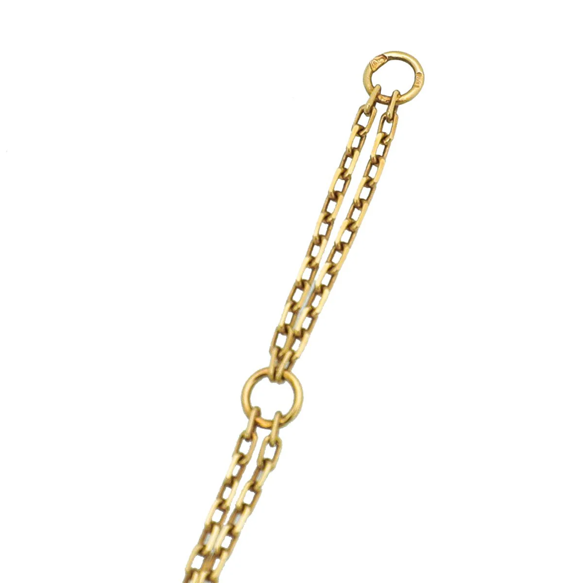 Cartier 18K Yellow Gold 2 Diamonds Love Double Chain Bracelet